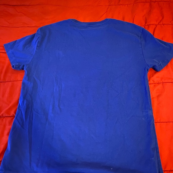 royal blue polo t shirt with light blue logo - Picture 2 of 2